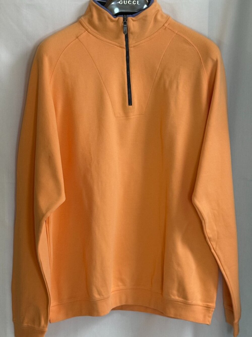 NWOT Bobby Jones Men's Mock Neck 1/4 Zip Long Sleeves Pullover - Orange - XL
